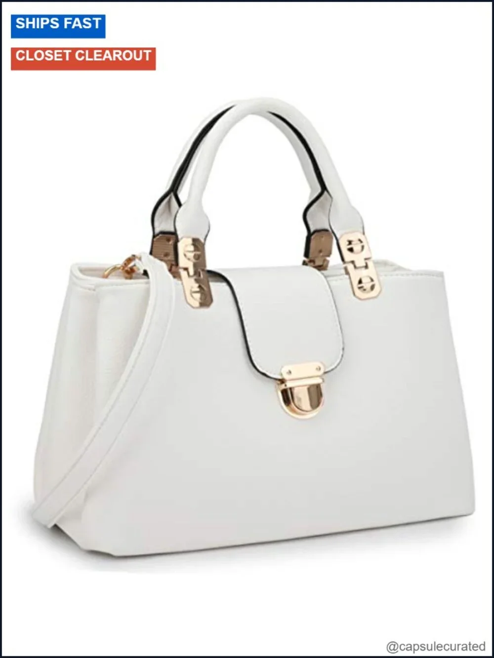 Satchel Handbag Vegan Leather Top Handle Tote Shoulder Bag